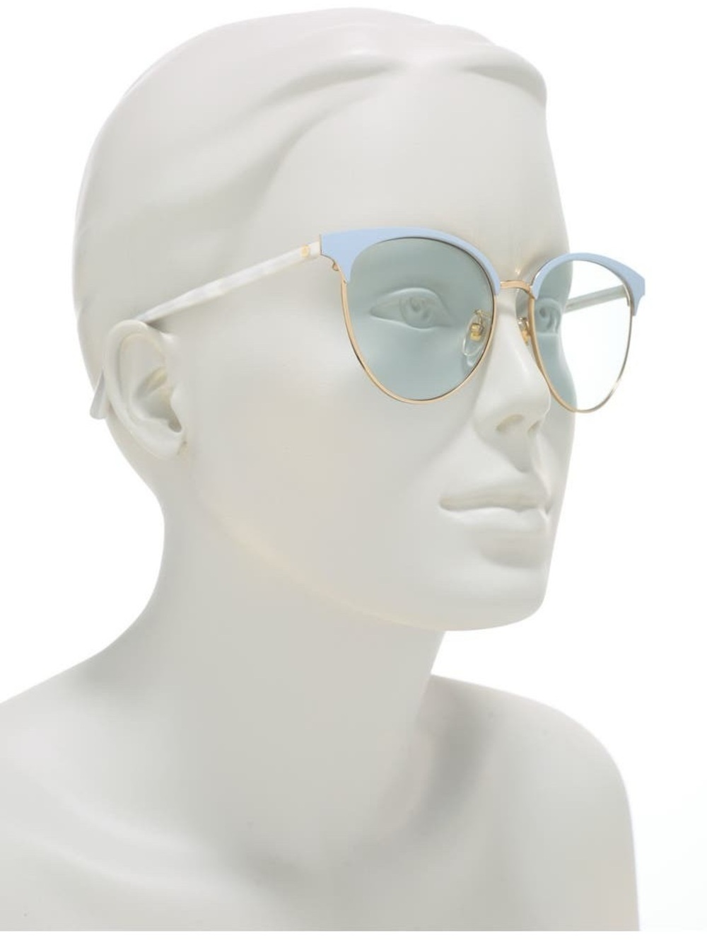 Gucci GG0244S-004 Clubmaster gold and light blue sunglasses